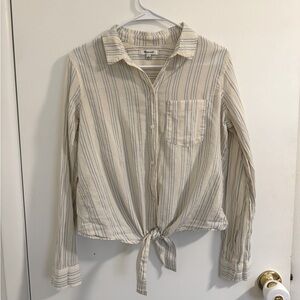 Madewell button-up with tie detail